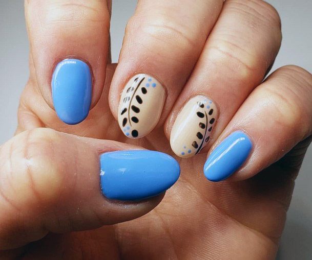 Spring Blue Nails Women