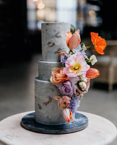 Spring Flowers On Weddng Cake