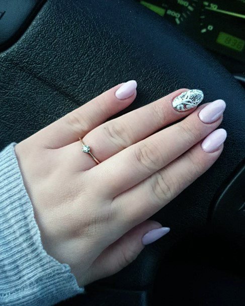 Spring Pearl White Nails Women