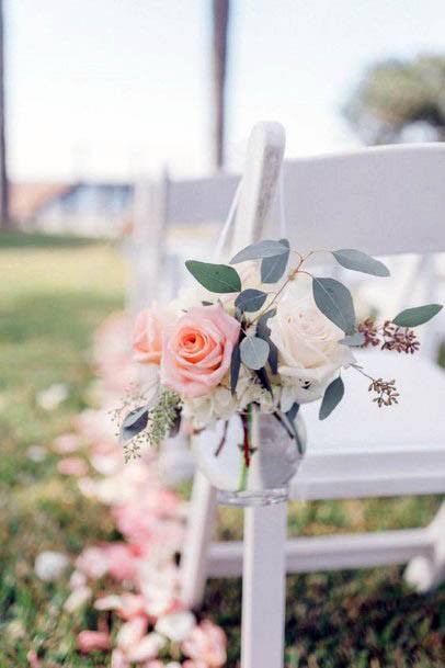 Spring Wedding Flowers Chairs