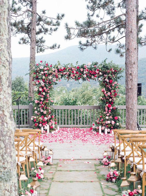 Square Arch Rose Flowers Wedding