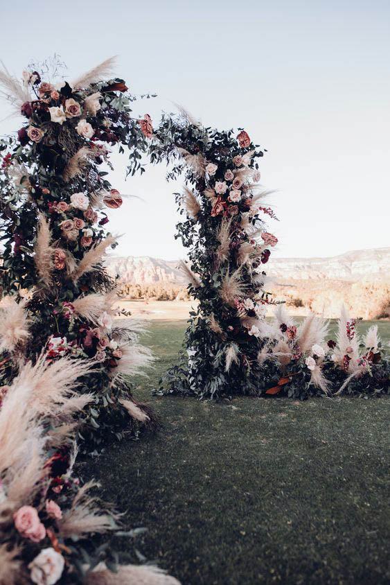 Square Arch September Wedding Flowers