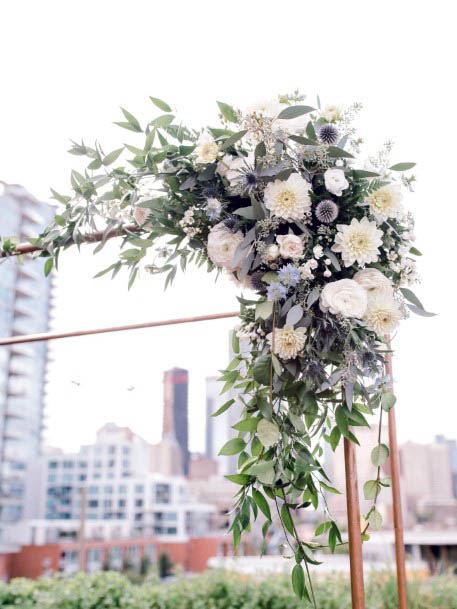 Square Arch With August Wedding Flowers Wedding