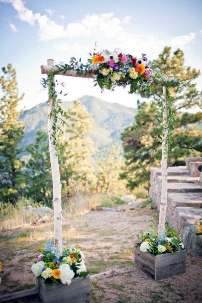 Square Arch With June Wedding Flowers