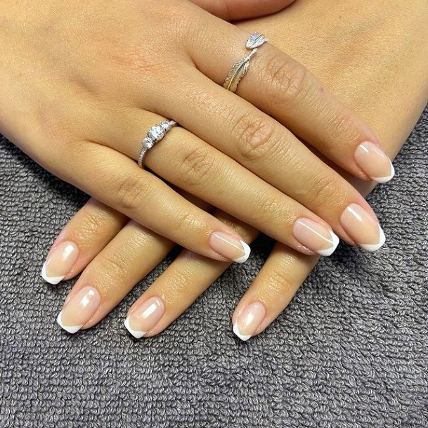 Square French Manicure April Nails Women