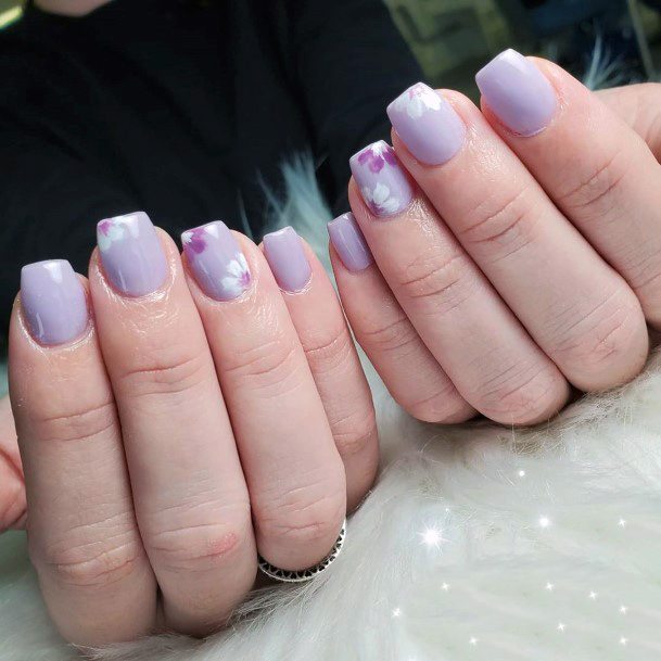 Square Light Purple Nails