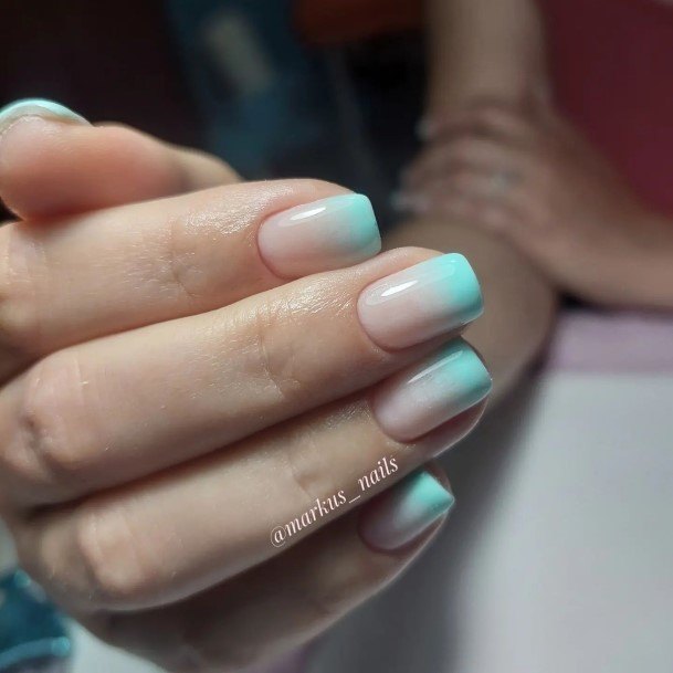 Square Ombre Girls Nail Ideas
