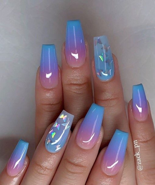 Square Ombre Nails For Girls