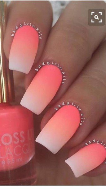 Square Ombre Womens Feminine Square Ombre Nails