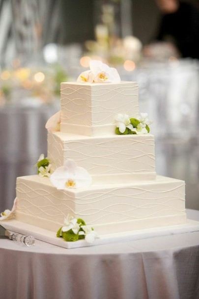 Square Shaped Cake Wedding White