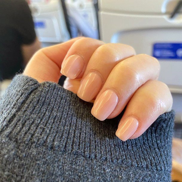 Square Shaped Nude Nails For Women