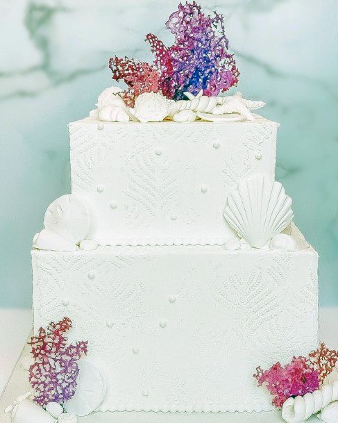 Top 60 Best Beach Wedding Cake Designs - Ocean Themed Cake Ideas