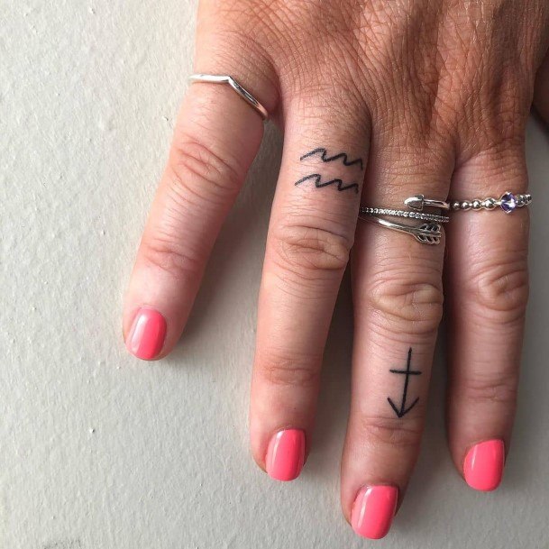Squiggles Tattoo Womens Hands