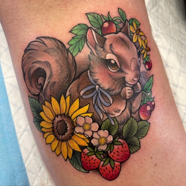 Squirrel Tattoo Feminine Designs