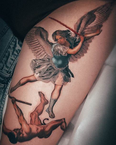 St Michael Tattoo Design Inspiration For Women