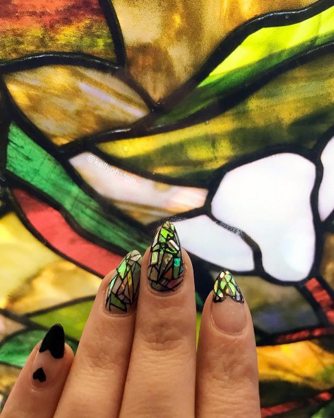 Stained Glass Effect Glass Nails For Women