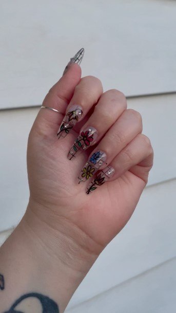 Stained Glass Female Nail Designs