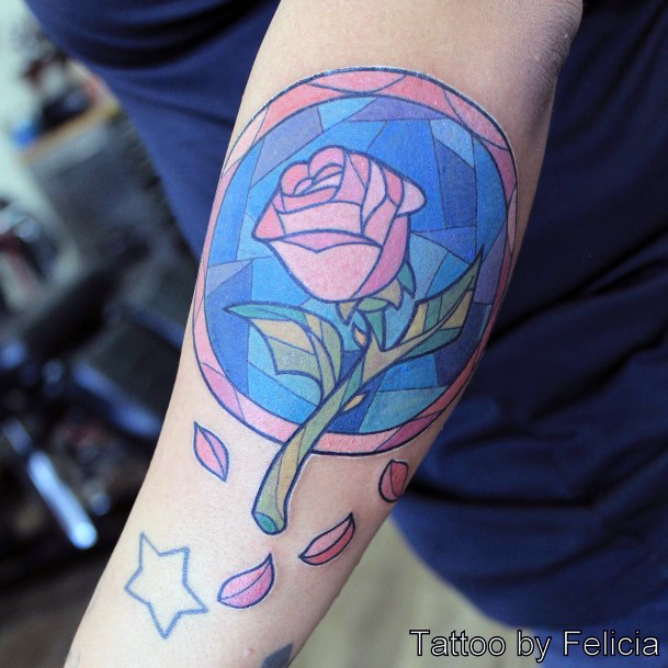 Stained Glass Womens Tattoo Ideas