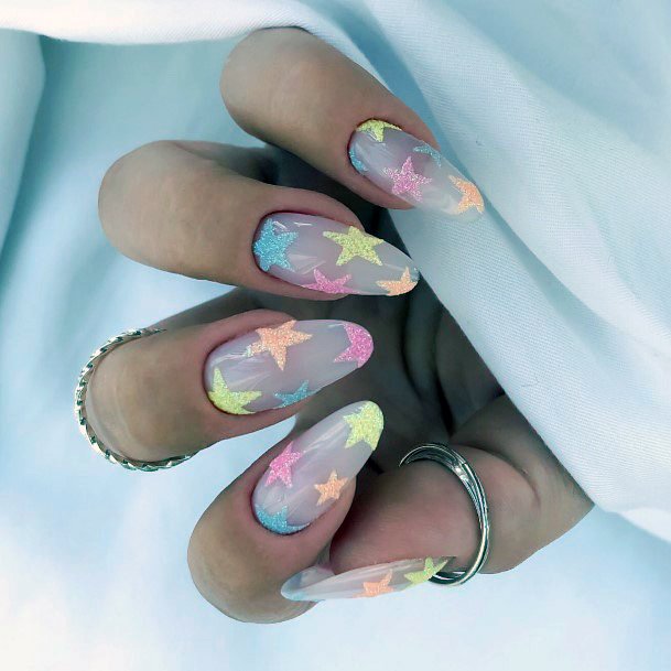 Star Designs Colorful Nail Ideas For Women