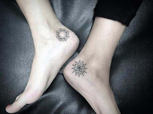 Starred Art Tattoo Womens Feet