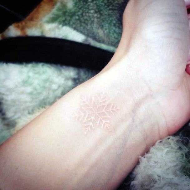 Starry Art White Ink Tattoo Womens Wrists