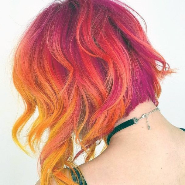 Stellar Body Art Hairstyles For Girls Orange Ombre