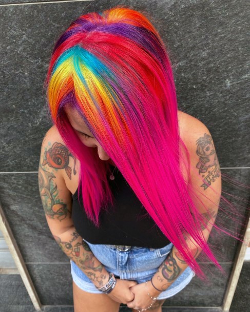 Stellar Body Art Hairstyles For Girls Rainbow