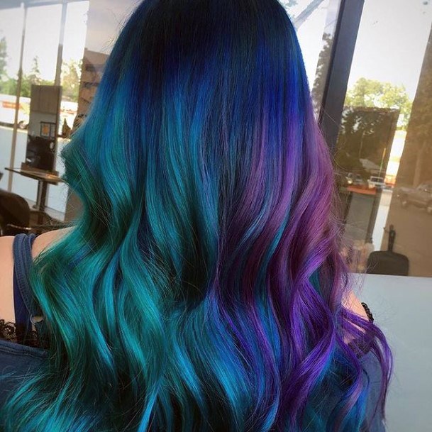 Stellar Body Art Hairstyles For Girls Turquoise Ombre