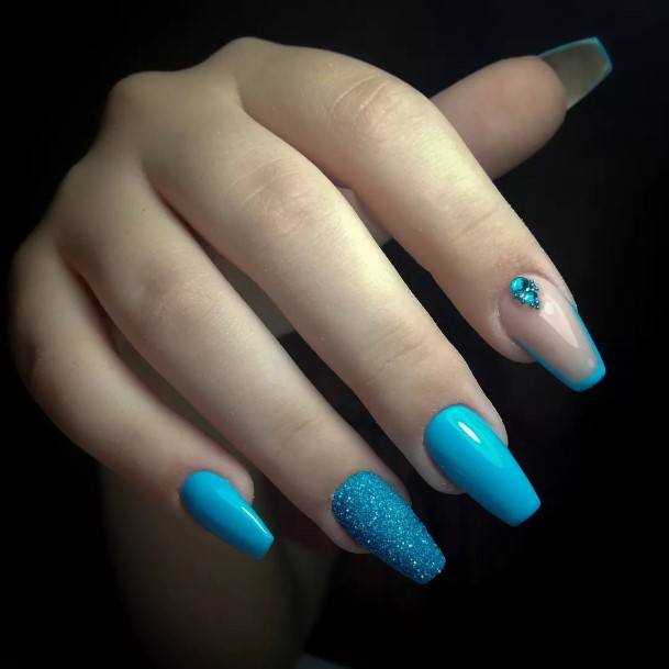 Stellar Body Art Nail For Girls Blue Glitter