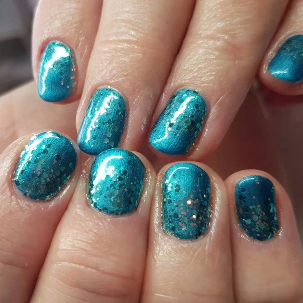 Stellar Body Art Nail For Girls Blue Short