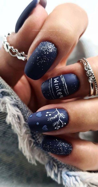Stellar Body Art Nail For Girls Blue Winter