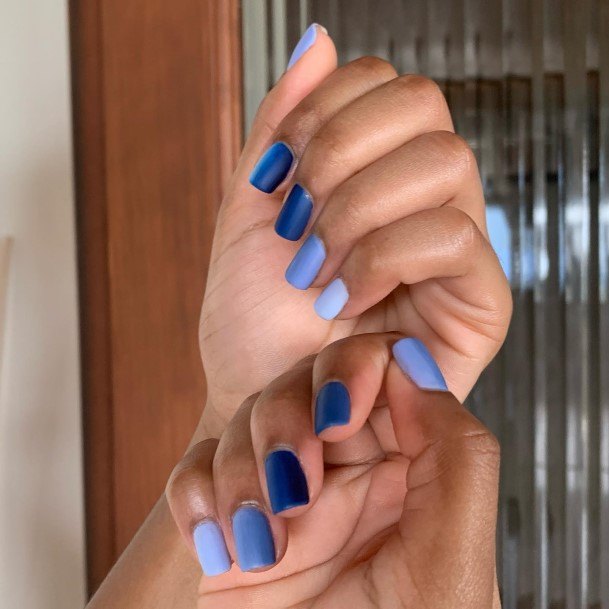 Stellar Body Art Nail For Girls Dark Blue Matte