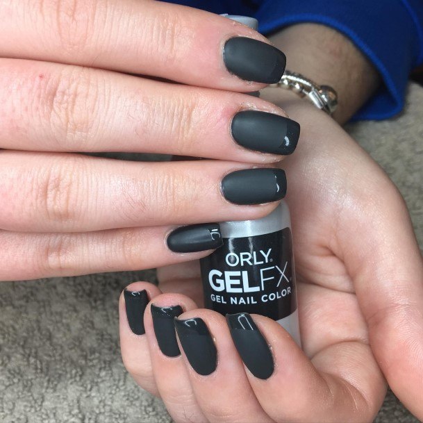 Stellar Body Art Nail For Girls Dark Grey