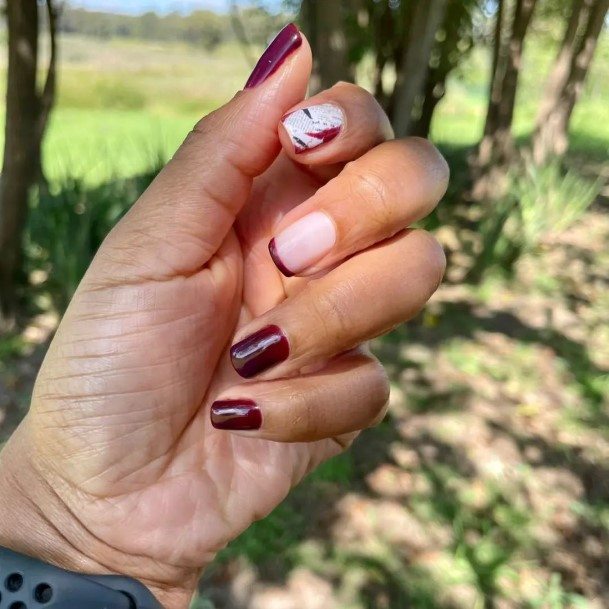 Stellar Body Art Nail For Girls Dark Maroon