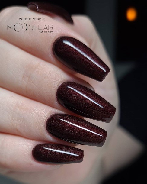 Stellar Body Art Nail For Girls Dark Red