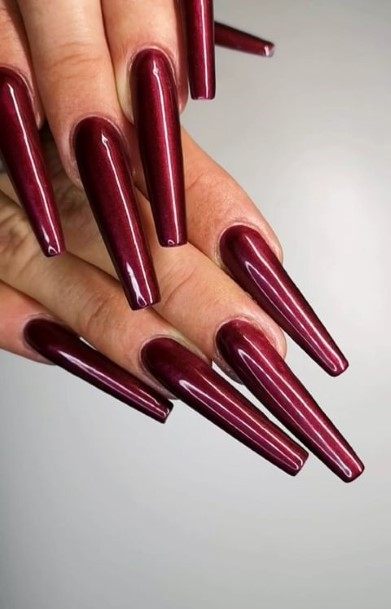 Stellar Body Art Nail For Girls Deep Red