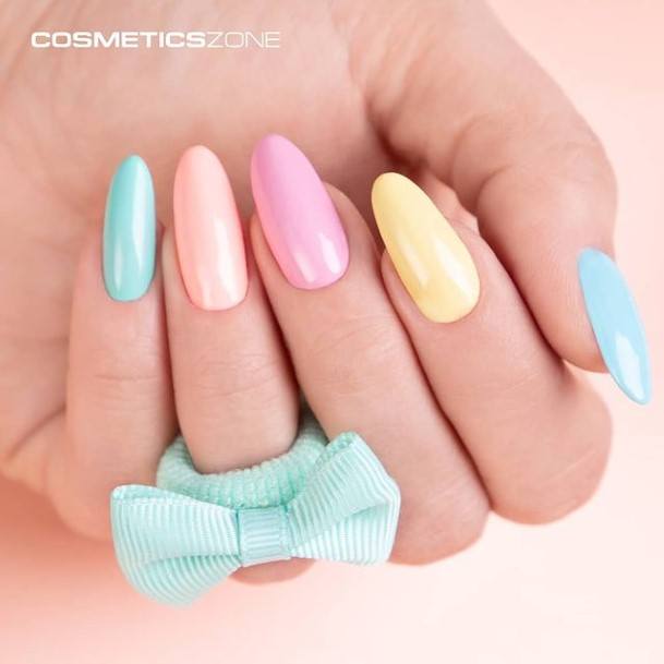 Stellar Body Art Nail For Girls Easter Colored Designs