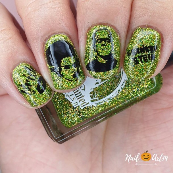 Stellar Body Art Nail For Girls Frankenstein