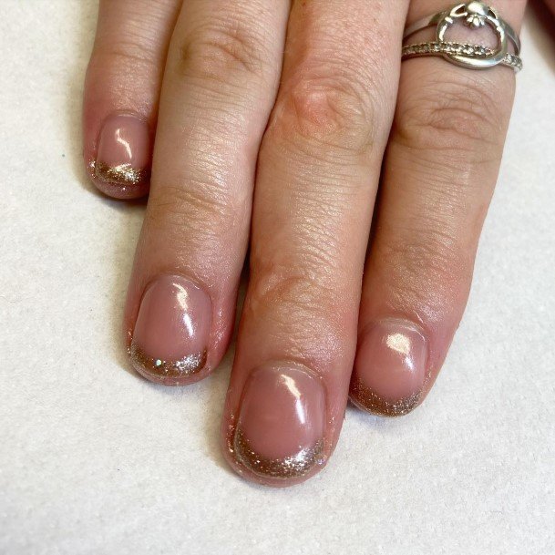 Stellar Body Art Nail For Girls Gold French Tip