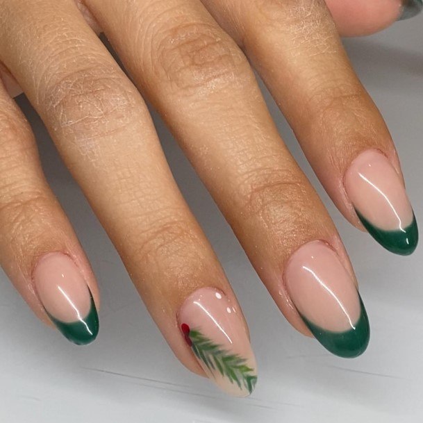 Stellar Body Art Nail For Girls Green French Tip