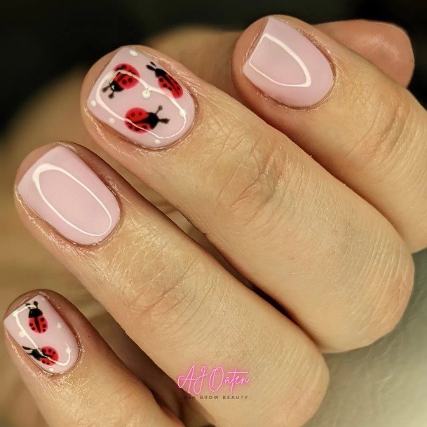 Stellar Body Art Nail For Girls Ladybug