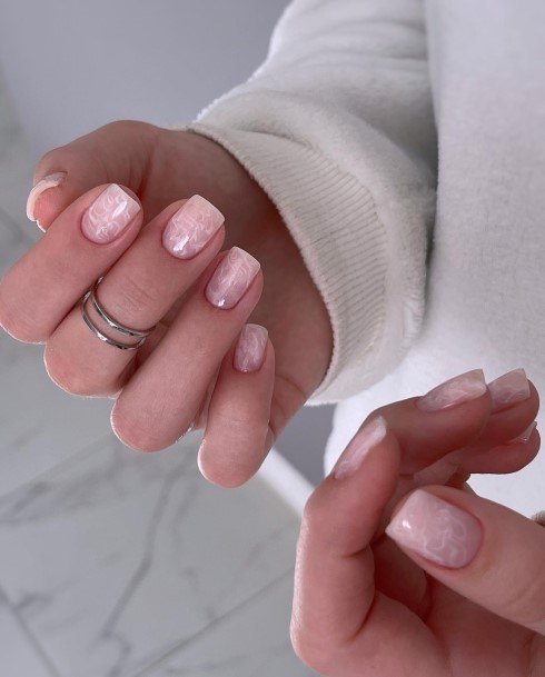 Stellar Body Art Nail For Girls Nude Marble