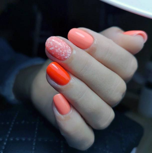 Stellar Body Art Nail For Girls Orange