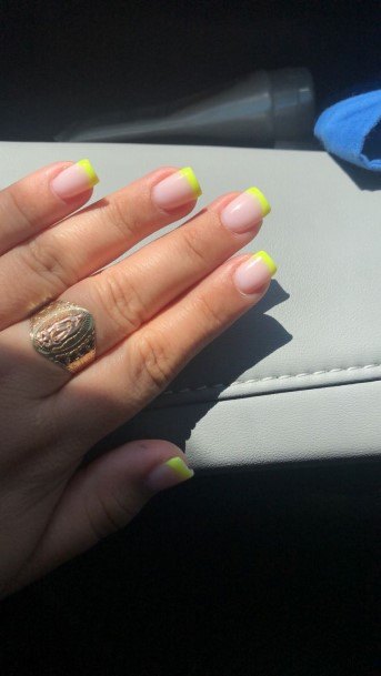 Top 100 Best Yellow French Tip Nails For Women - Fingernail Design Ideas