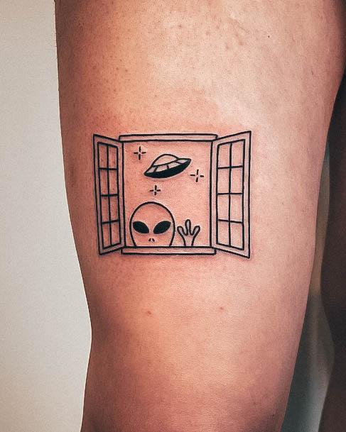 Stellar Body Art Tattoo For Girls Alien