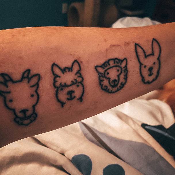 Stellar Body Art Tattoo For Girls Alpaca