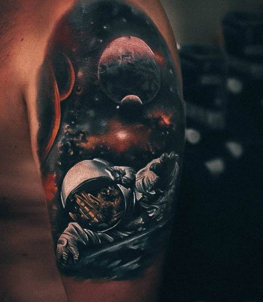 Stellar Body Art Tattoo For Girls Astronaut