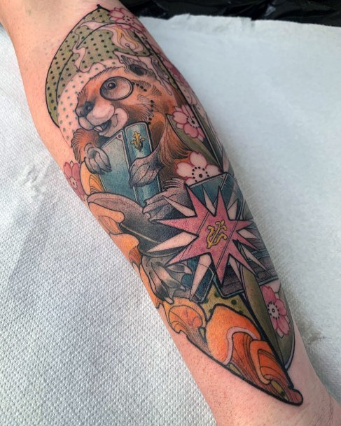 Stellar Body Art Tattoo For Girls Beaver