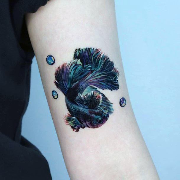 Stellar Body Art Tattoo For Girls Betta Fish