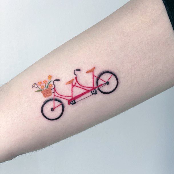 Stellar Body Art Tattoo For Girls Bicycle